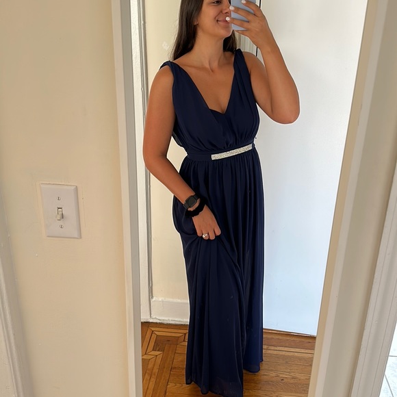 Navy Blue Bridesmaids Dress/ Wedding guest dress - Picture 3 of 4